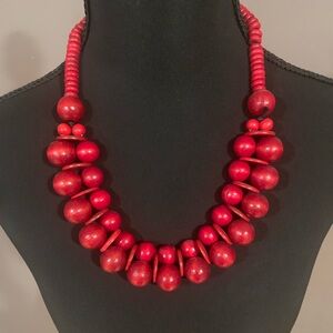 Bold Red Beaded Necklace